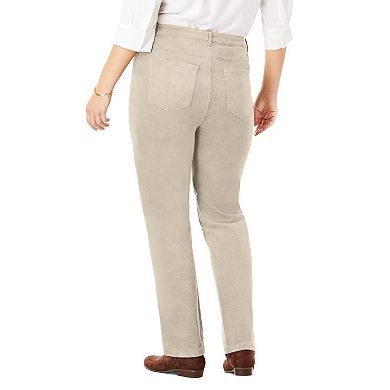 Woman Within Plus Size Corduroy Straight Leg Stretch Pant
