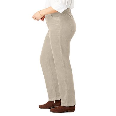 Woman Within Plus Size Petite Corduroy Straight Leg Jeans