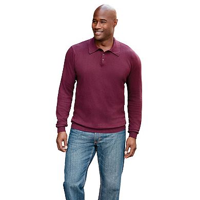 KingSize Men's Big & Tall Lightweight Polo Sweater