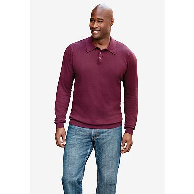 Kingsize Men's Big & Tall Lightweight Polo Sweater