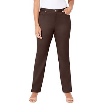 Catherines Women's Plus Size Petite Sateen Stretch Pant