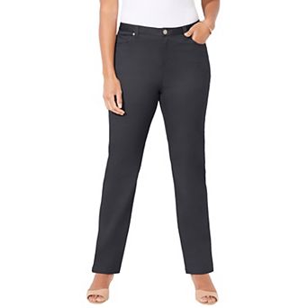 Catherines Women's Plus Size Petite Sateen Stretch Pant