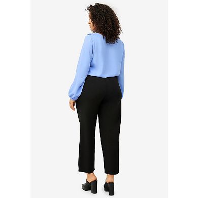 ellos Plus Size Pull-On Crop Wide Leg Pants