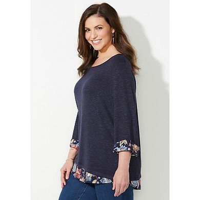 Catherines Women's Plus Size Impossibly Soft Duet Tunic
