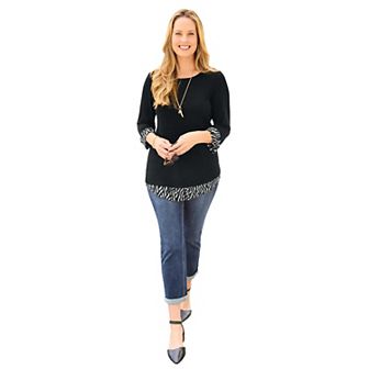 Catherines Women's Plus Size Impossibly Soft Duet Tunic