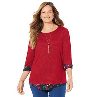 Catherines Women's Plus Size Impossibly Soft Duet Tunic