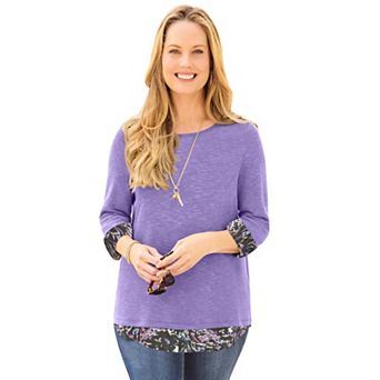 Catherines Women's Plus Size Impossibly Soft Duet Tunic