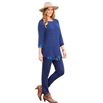 Catherines Women's Plus Size Impossibly Soft Duet Tunic