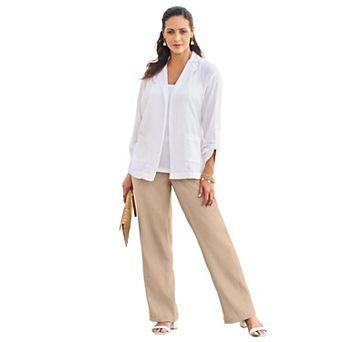 Jessica London Women's Plus Size Wide Leg Gauze Pant