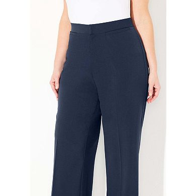 Catherines Women's Plus Size Petite Right Fit Curvy Wide Leg Pant