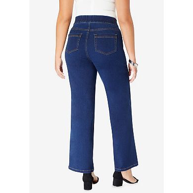 Roaman's Women's Plus Size Tall Plus Size 360&Deg; Stretch Wide Leg Jean