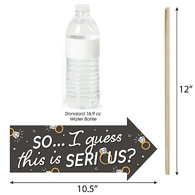 Big Dot Of Happiness Funny Just Engaged - Black And White - Photo Booth Props Kit - 10 Piece
