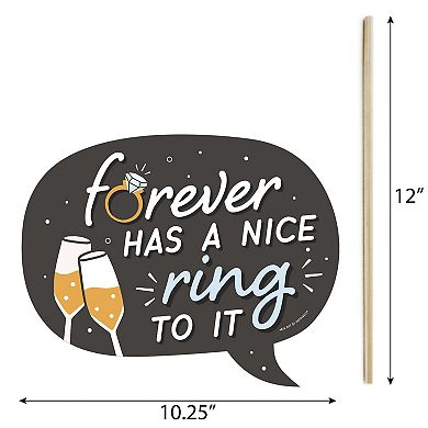 Big Dot Of Happiness Funny Just Engaged - Black And White - Photo Booth Props Kit - 10 Piece