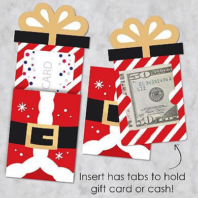 Big Dot Of Happiness Secret Santa - Money And Gift Card Sleeves Nifty Gifty Card Holders - Set Of 8
