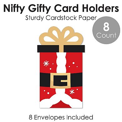 Big Dot Of Happiness Secret Santa - Money And Gift Card Sleeves Nifty Gifty Card Holders - Set Of 8