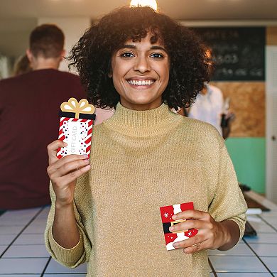 Big Dot Of Happiness Secret Santa - Money And Gift Card Sleeves Nifty Gifty Card Holders - Set Of 8