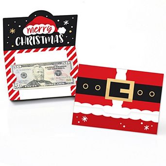 Big Dot Of Happiness Secret Santa - Christmas Gift Exchange Money And Gift Card Holders - Set Of 8