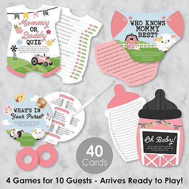 Big Dot Of Happiness Girl Little Pumpkin Baby Shower Games Bundle - 4 Games, 10 Cards Each