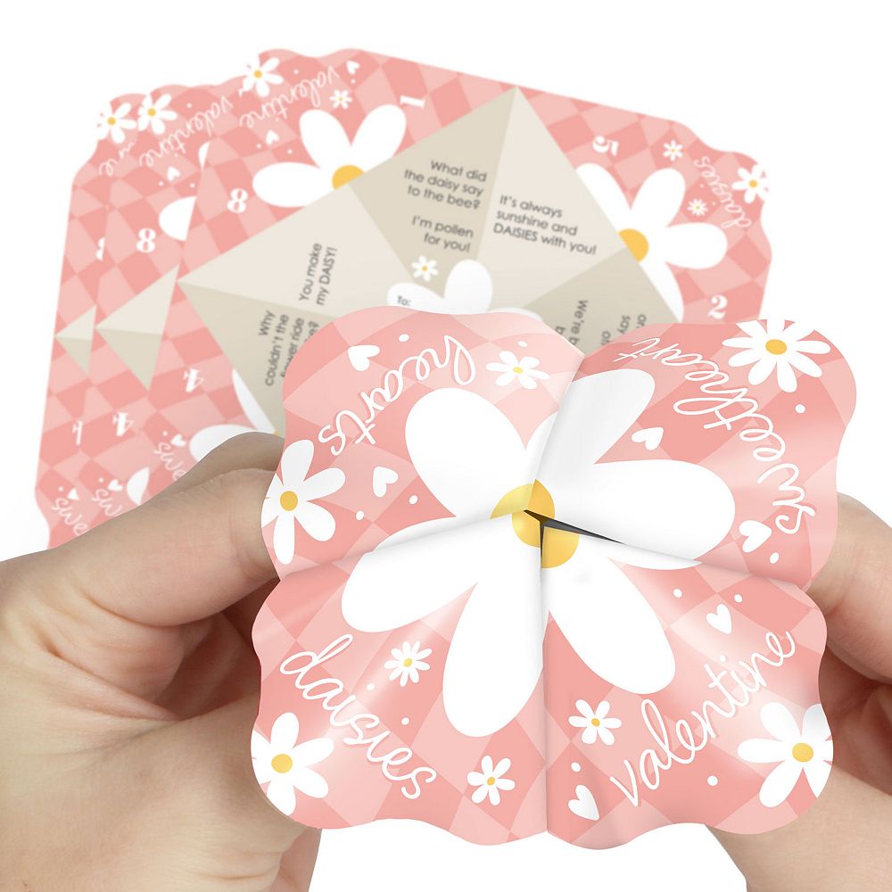 Big Dot Of Happiness Checkered Daisy Flowers Cootie Catcher Game 