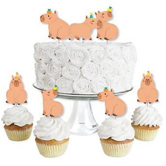 Big Dot Of Happiness Capy Birthday Dessert Cupcake Toppers Capybara Party Clear Treat Picks 24 ct