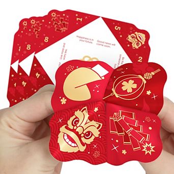 Big Dot Of Happiness Lunar New Year - Cootie Catcher Game - Fortunes - Fortune Tellers - 12 ct