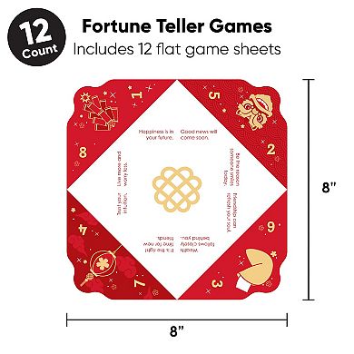 Big Dot Of Happiness Lunar New Year - Cootie Catcher Game - Fortunes - Fortune Tellers - 12 Ct