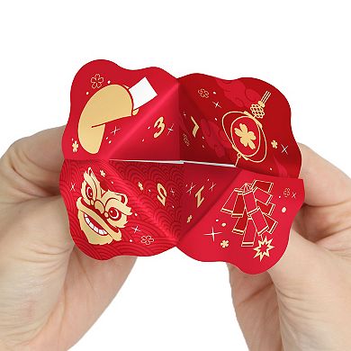 Big Dot Of Happiness Lunar New Year - Cootie Catcher Game - Fortunes - Fortune Tellers - 12 Ct