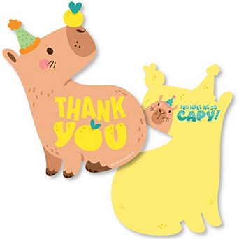 Big Dot Of Happiness Capy Birthday Capybara Party Shaped Thank You Cards With Envelopes 12 Count