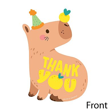 Big Dot Of Happiness Capy Birthday Capybara Party Shaped Thank You Cards With Envelopes 12 Count