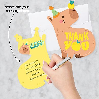 Big Dot Of Happiness Capy Birthday Capybara Party Shaped Thank You Cards With Envelopes 12 Count
