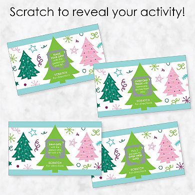 Big Dot Of Happiness Merry And Bright Trees - Gift Exchange Game Scratch Off Cards - 22 Count