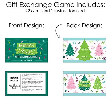 Big Dot Of Happiness Merry And Bright Trees - Gift Exchange Game Scratch Off Cards - 22 Count