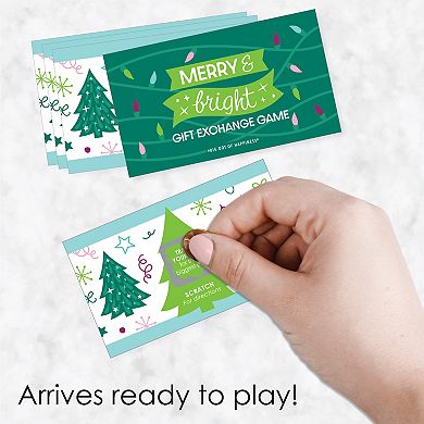 Big Dot Of Happiness Merry And Bright Trees - Gift Exchange Game Scratch Off Cards - 22 Count