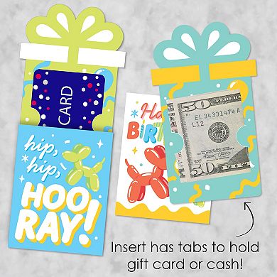 Big Dot Of Happiness Assorted Balloon Animals - Happy Birthday Nifty Gifty Card Holders - Set Of 8