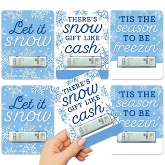 Big Dot Of Happiness Blue Snowflakes - Diy Assorted Funny Money Cards - 6 ct