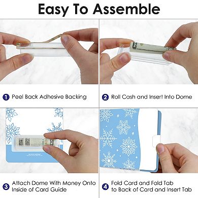 Big Dot Of Happiness Blue Snowflakes - Diy Assorted Funny Money Cards - 6 Ct