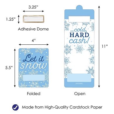 Big Dot Of Happiness Blue Snowflakes - Diy Assorted Funny Money Cards - 6 Ct