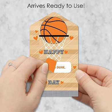 Big Dot Of Happiness Nothin' But Net - Cards For Kids - Happy Valentine's Day Pull Tabs - Set Of 12