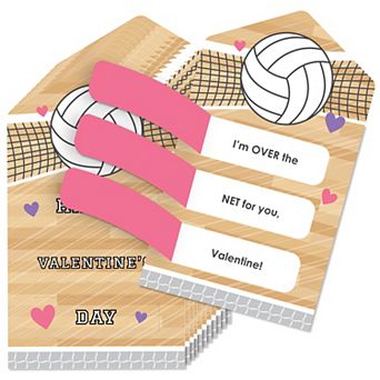 Big Dot Of Happiness Bump, Set, Spike - Cards For Kids - Happy Valentine's Day Pull Tabs - Set Of 12