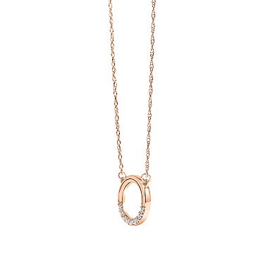 10k Rose Gold Diamond Accent Open Circle Necklace