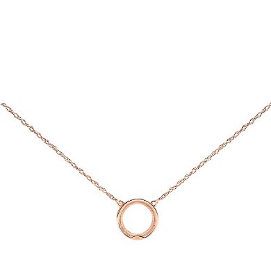 10k Rose Gold Diamond Accent Open Circle Necklace