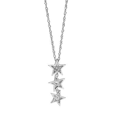 Sterling Silver 1/10 Carat T.W. Diamond Star Pendant Necklace
