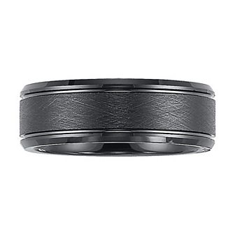 Tungsten Carbide 8 mm Black Comfort Fit Band Ring