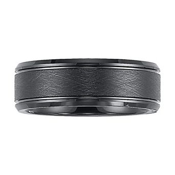 Tungsten Carbide 8 mm Black Comfort Fit Band Ring