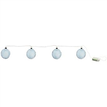 Led Ball Ornaments 3.5"d X 4.5'l Glass 3 Aa Batteries Not Included 6 Hr Timer