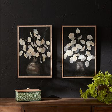 Framed Eucalyptus Prints Set of 2 for Modern Contemporary Wall Art Decor