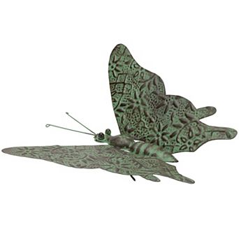 Rustic Butterfly Garden Accent Sculpture 12.5 in Long for Outdoor Decor