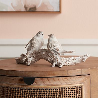 Spring Home Decor Accent Distressed Bird Statue on Branch