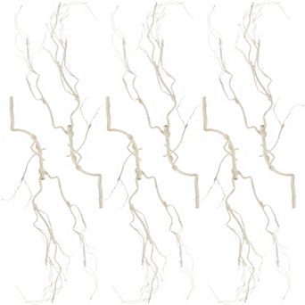 Glitter Twig Branches, Festive Holiday Twigs for Tabletop Vases & Wreath Accents (Set of 6)