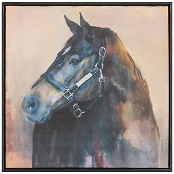 Horse Canvas Art - 24 Inch Square - Modern Farmhouse Rustic Wall Decor